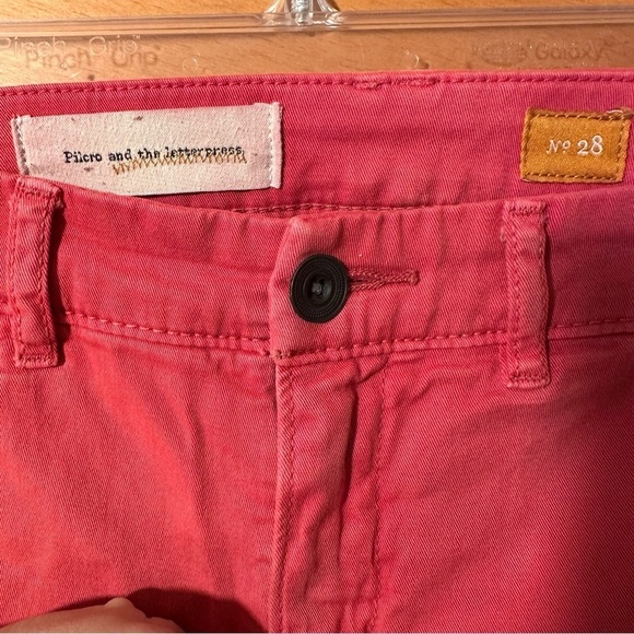 Pilcro Hyphen Low-Rise Chinos Boyfriend Pants Rose/Pink/Red Straight Relaxed 28 - Picture 10 of 16